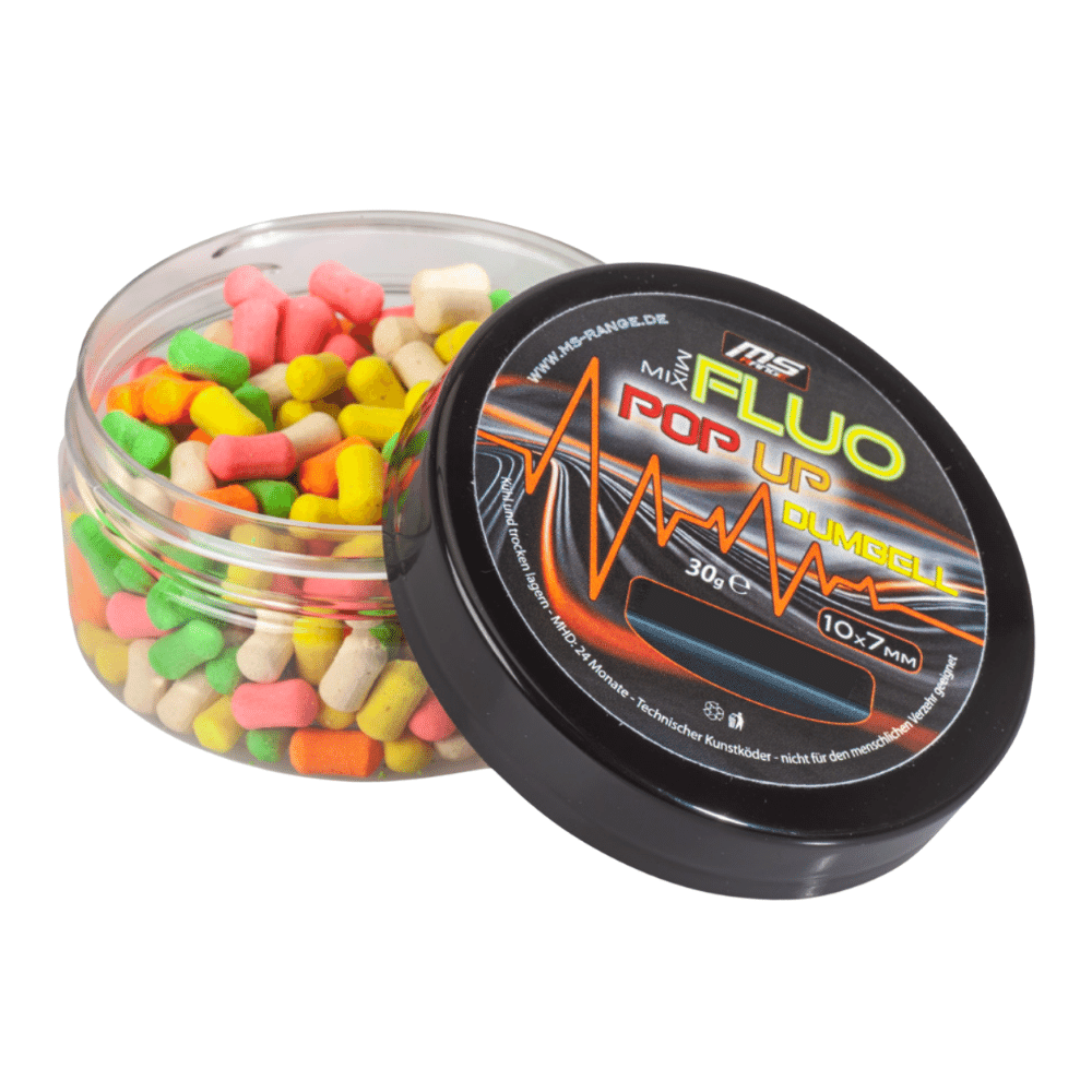 MS Range Fluo Pop Up Dumbell Mix Tutti Caramel 10x7 Mm 1 MS Range Fluo Pop Up Dumbell Mix Tutti Caramel 10x7 Mm